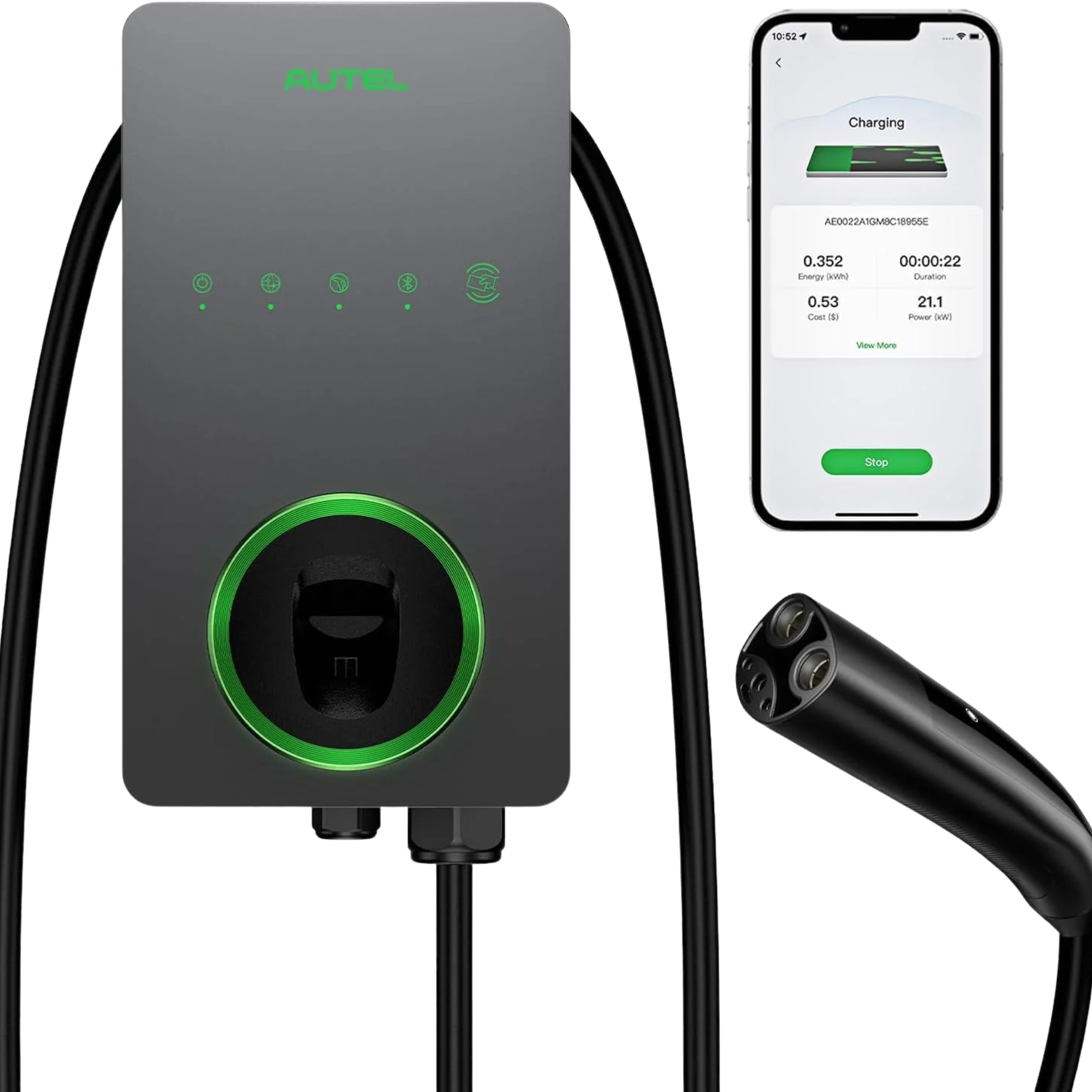 Autel MaxiCharger AC Lite Home 50A EV Charger | NACS Connector | J1772 Connector