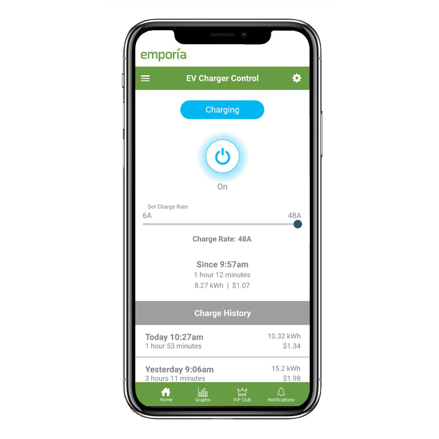 EMPORIA EV CHARGER | ENERGY STAR | UL LISTED | 40/48 AMP | 24' CABLE